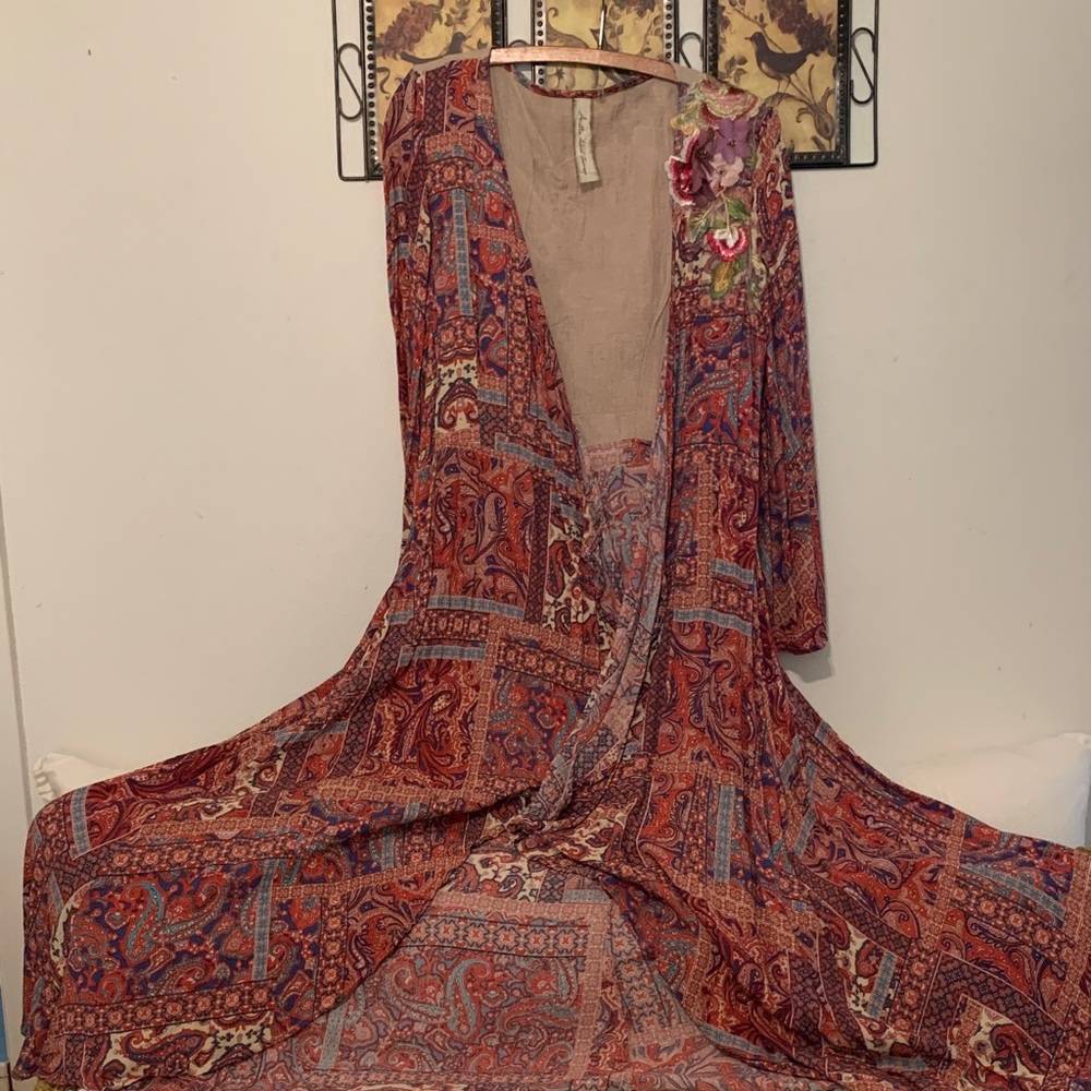 Arrata Silent Journey Bohemian Paisley Maxi Dress Size Large - Picture 5 of 8